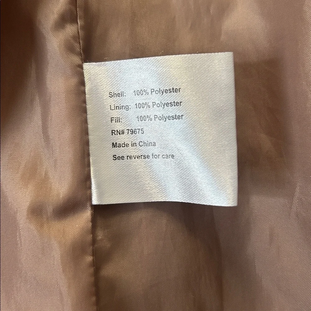 Michael Kors Light Brown Quilted Puffer Jacket Gold Accents Size M - Picture 11 of 14